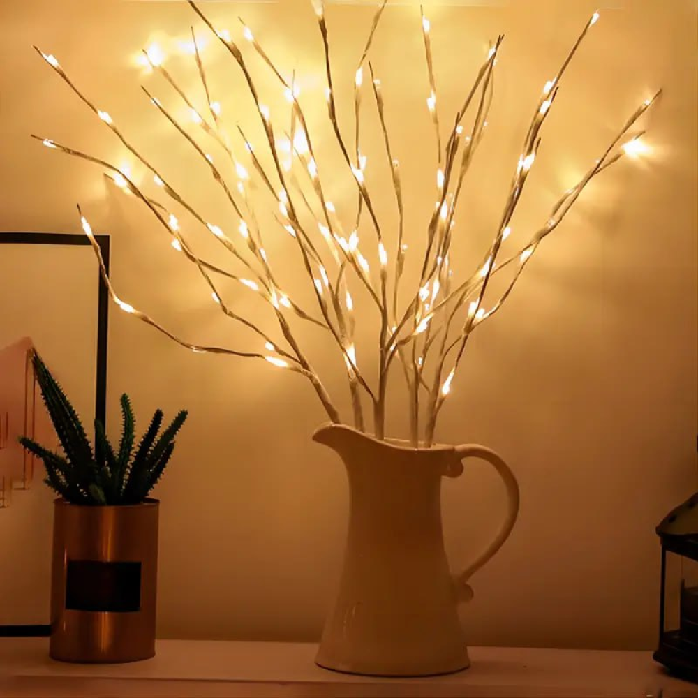 Гірлянда-гілка Brush light біла на батарейках