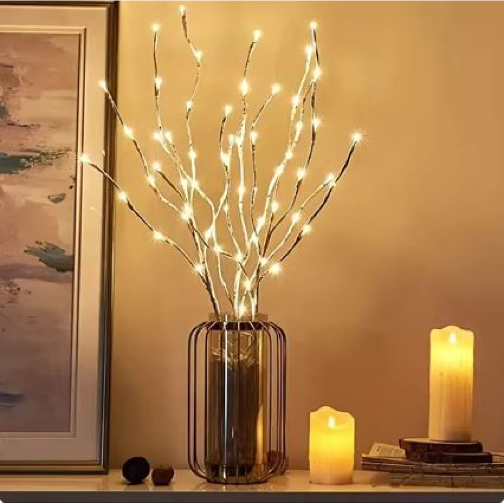 Гірлянда-гілка Brush light біла на батарейках