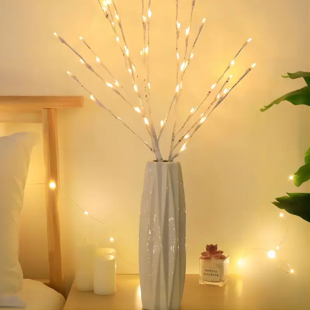 Гірлянда-гілка Brush light біла на батарейках