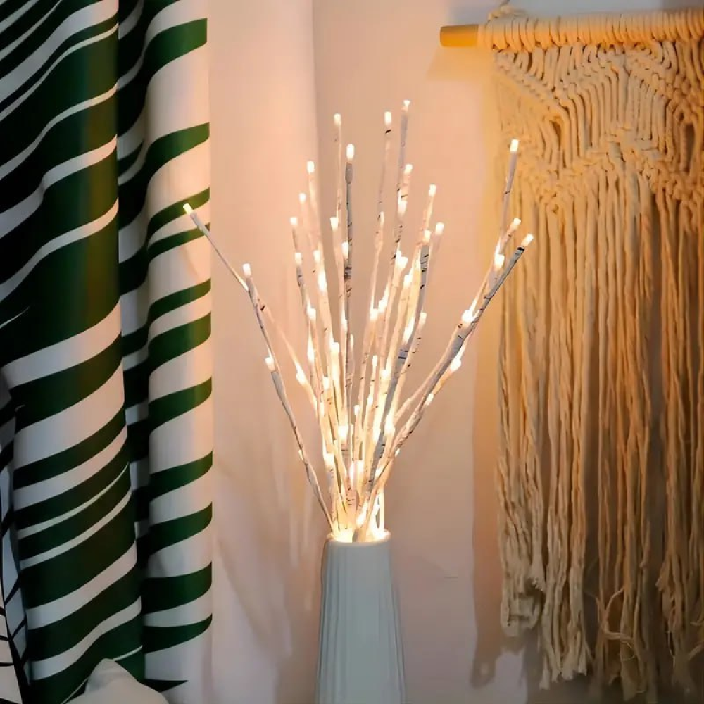 Гірлянда-гілка Brush light біла на батарейках