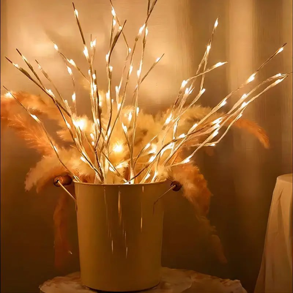 Гірлянда-гілка Brush light біла на батарейках