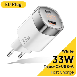 Сетевое зарядное устройство Essager 33W GAN  Display JT-P18 белое