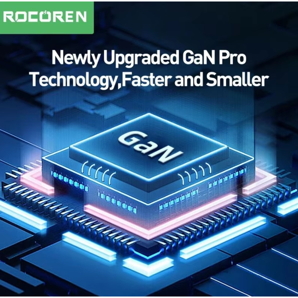 Мережевий зарядний пристрій 65W GAN Rocoren (2xType-C + USB-A)