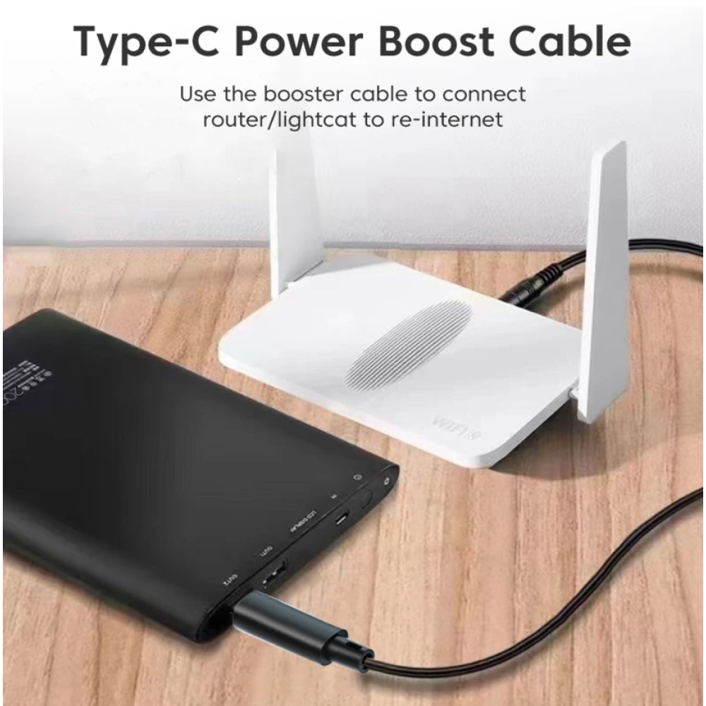 DC-DC Кабель Type-c 12V підвищуючий перетворювач з type-c 5 вольт на 12 вольт для роутера від powerbank