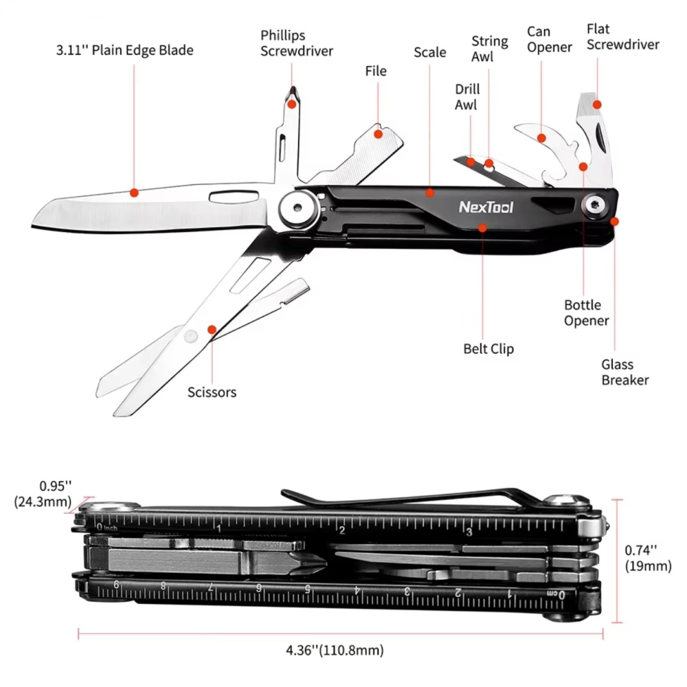 Мультитул Xiaomi NexTool Knight EDC Multifunctional Knife (NE20224)