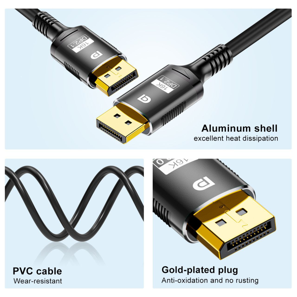 Кабель DisplayPort - DisplayPort 2.1 16K 1м SmartGo
