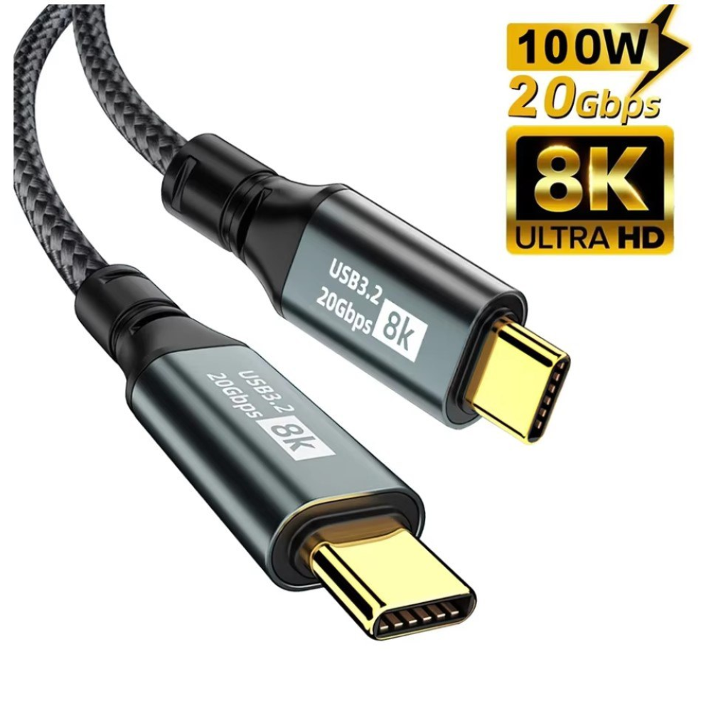 Кабель  Type-c - Type-c Usb 3.2 Type-C Gen2 20Gbps 8K @ 60Hz 100W AV audio video. SmartGo Дата кабель